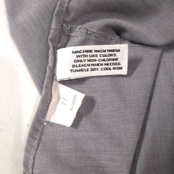 Button Long Sleeve Collared Shirt Mens 17-34/35 Gray EndonEnd Dress Work Cotton - Picture 14 of 14